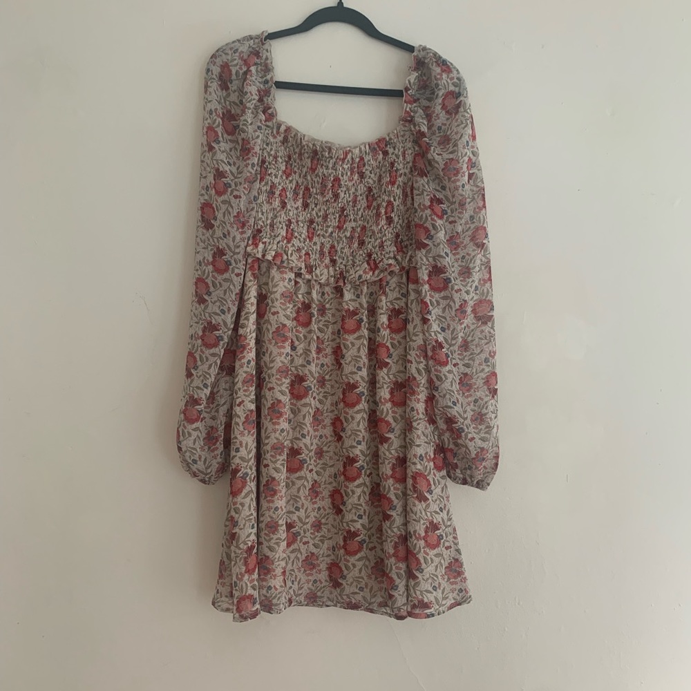 Shimmery floral printed dress